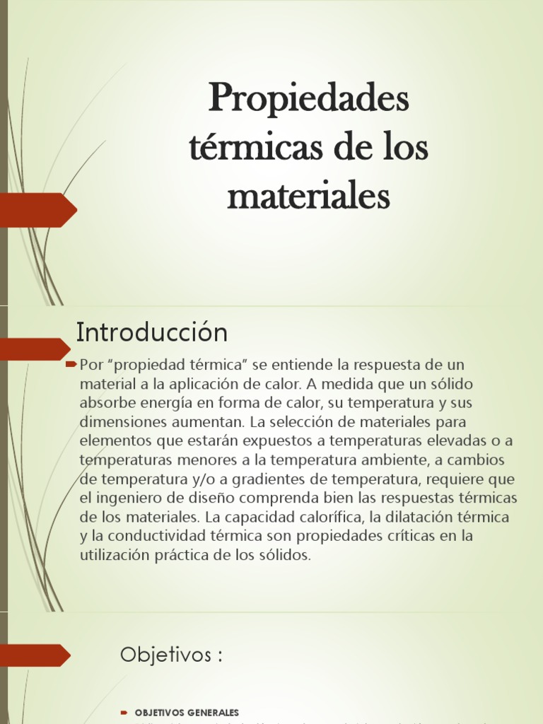 Propiedades térmicas de los materiales