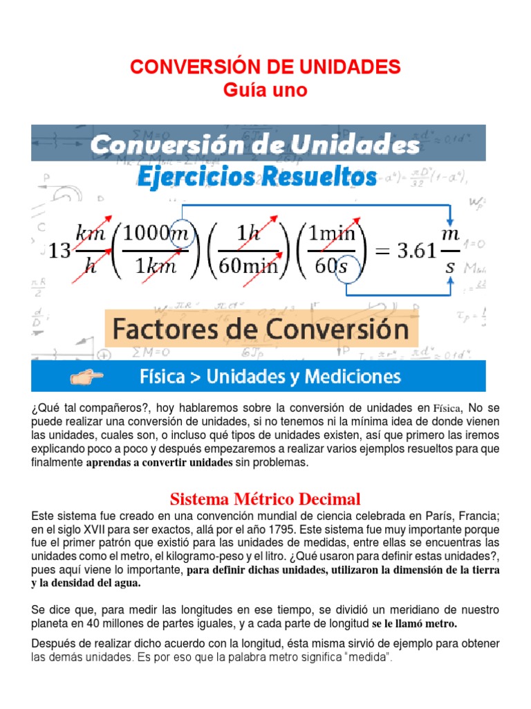 Guía de conversión de unidades