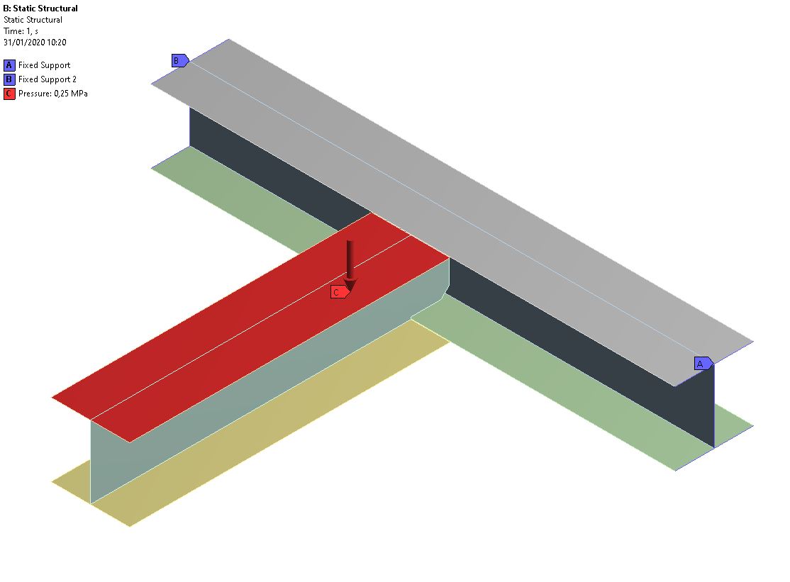 Presión en modelo simulado con ANSYS