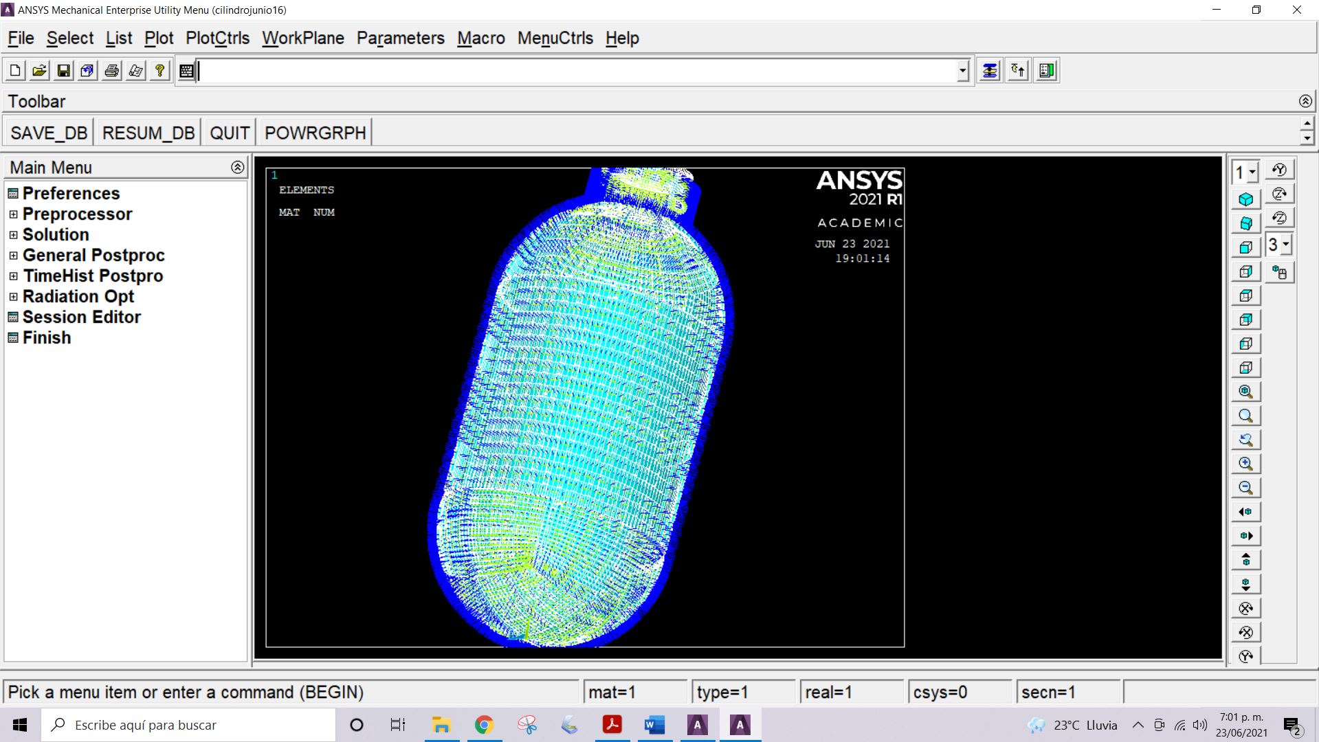 Esfera en ANSYS APDL