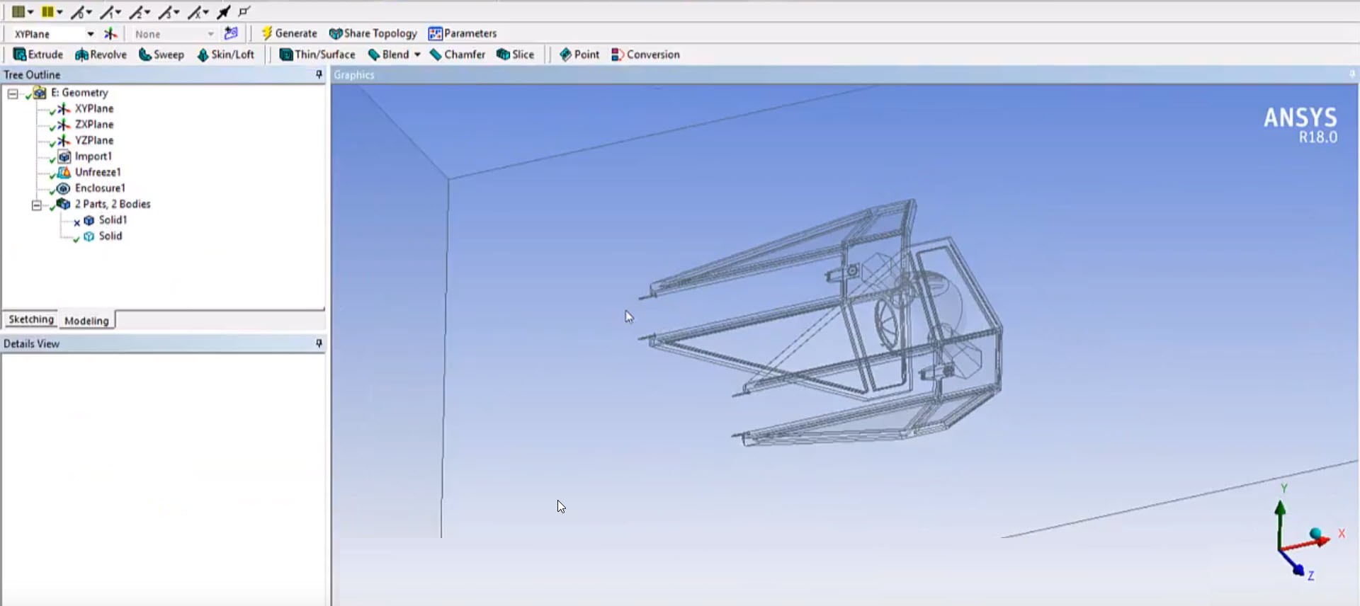 Enclosure con forma en Ansys