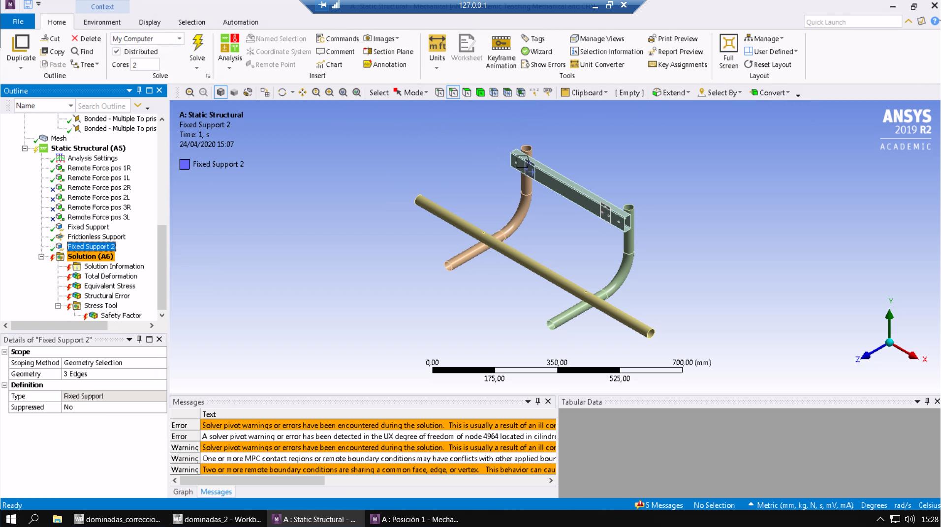 Errores numéricos en Ansys