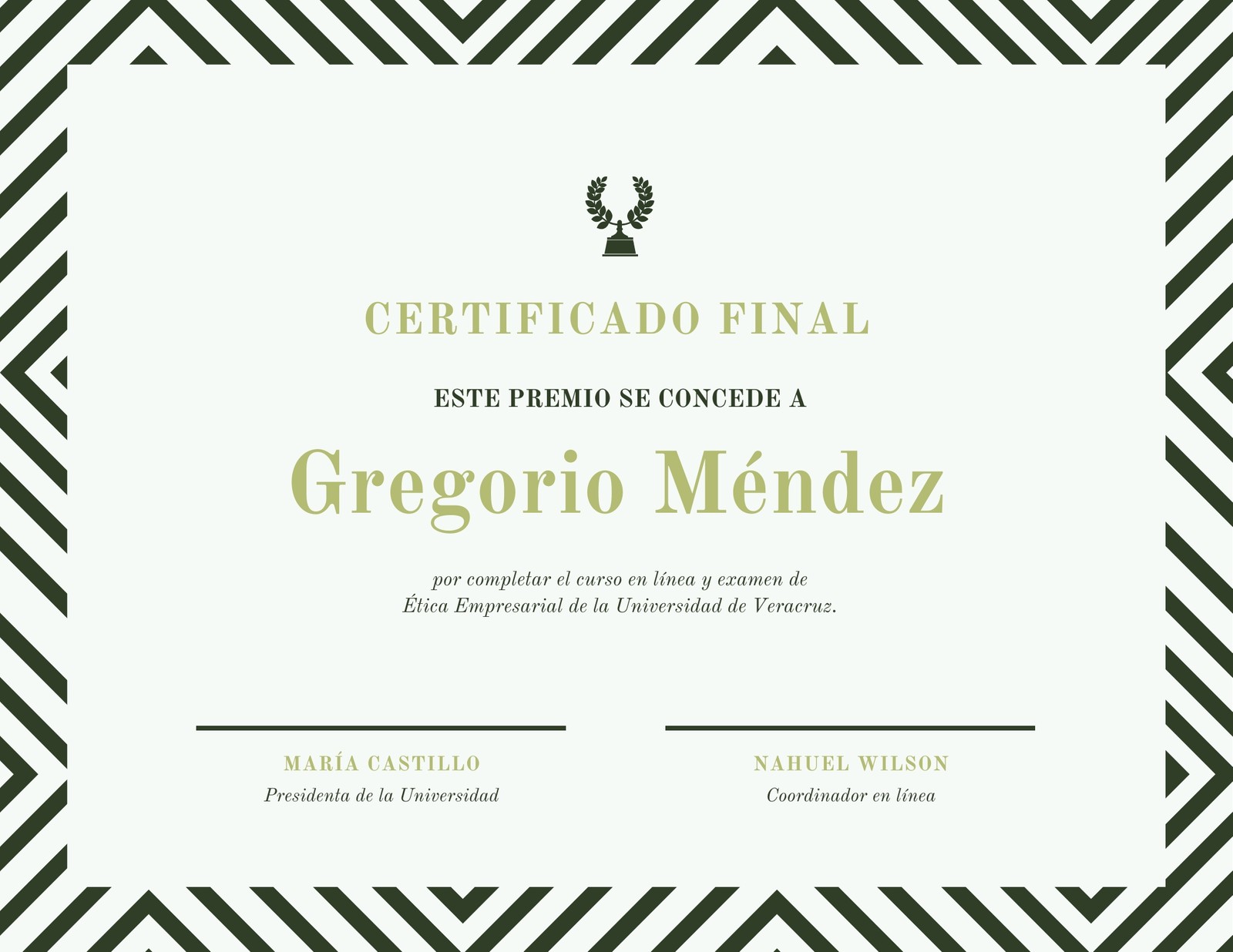 Certificación de finalización del curso