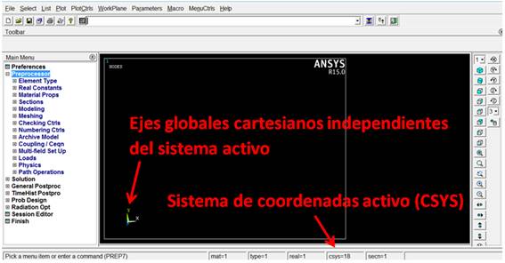 Esfera de coordenadas ANSYS