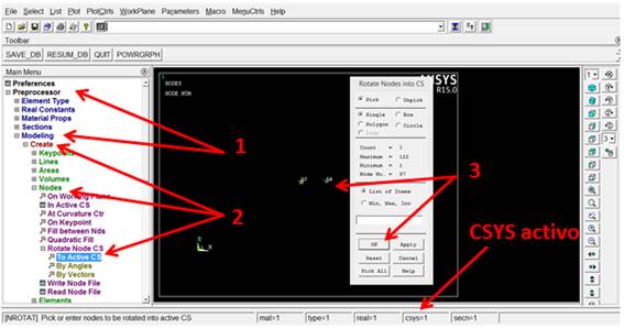 Ejes ocultos en ANSYS