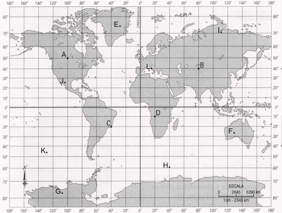 Mapa con coordenadas geográficas