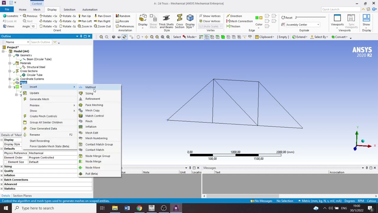 Herramienta ANSYS para generar nodos