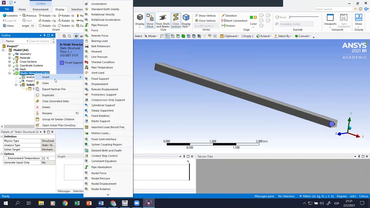 Resistencia de paredes en ANSYS