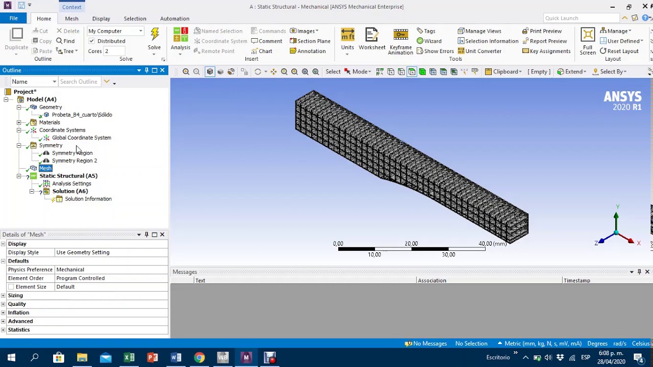 Piezas asimétricas en ANSYS