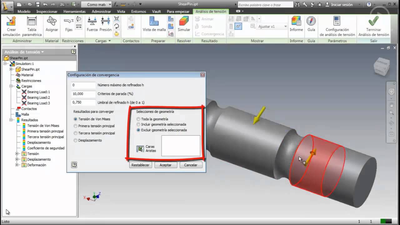 Convergencia en ANSYS Workbench