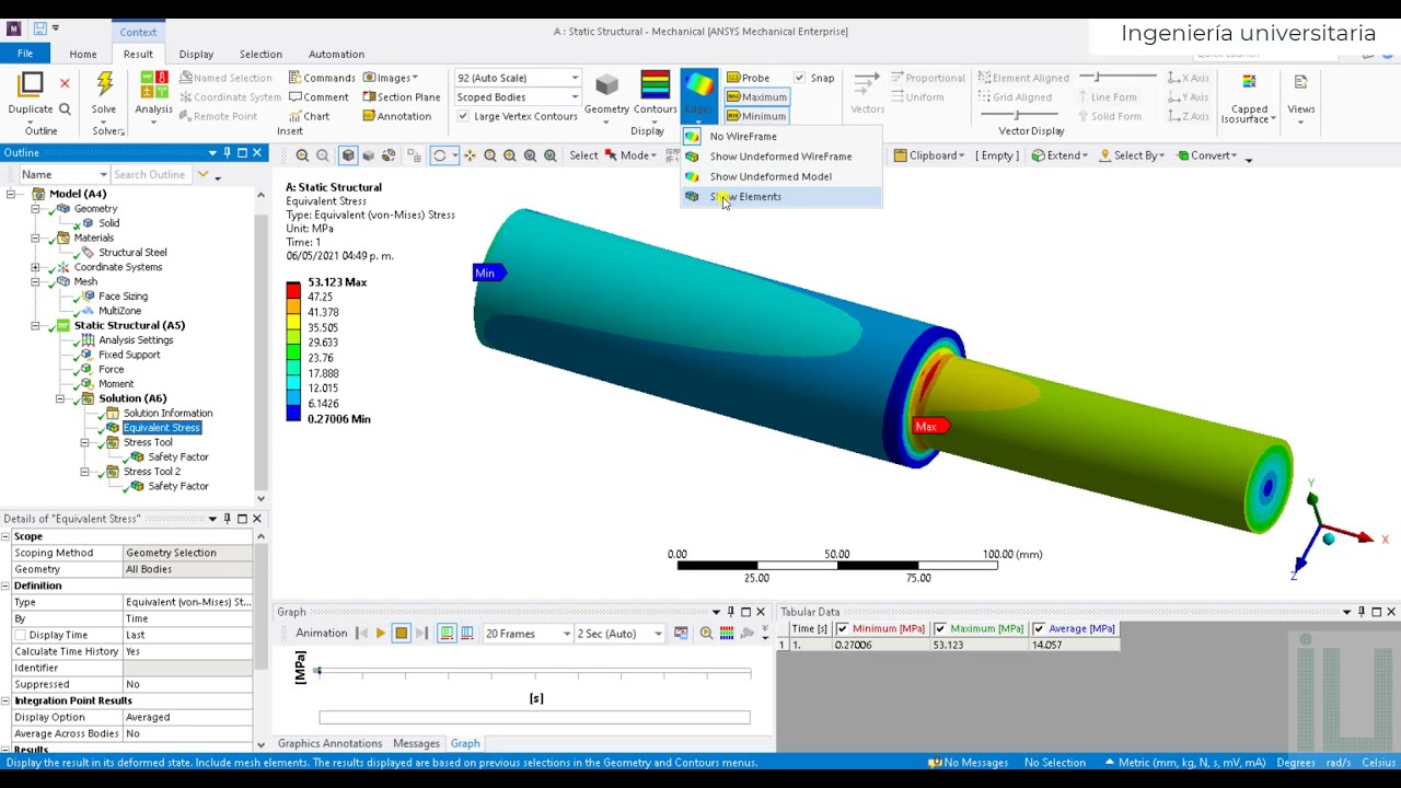 Espesor máximo en Ansys